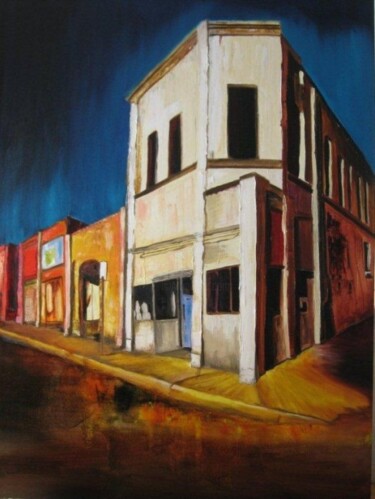 Painting titled "Proopope Café" by Lisbeth Buonanno, Original Artwork, Oil