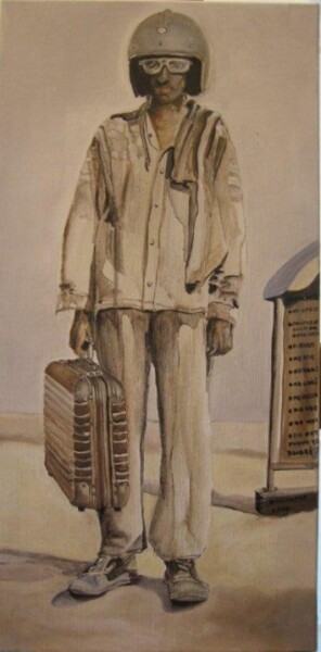 Painting titled "Le commis voyageur" by Lisbeth Buonanno, Original Artwork, Oil