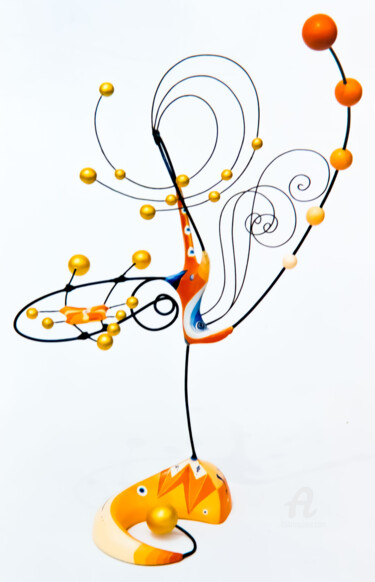 Sculpture titled "Féerie Musicale" by Lise Dedieu, Original Artwork, Metals