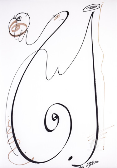 Zeichnungen mit dem Titel "Connection" von Lise Dedieu, Original-Kunstwerk, Marker