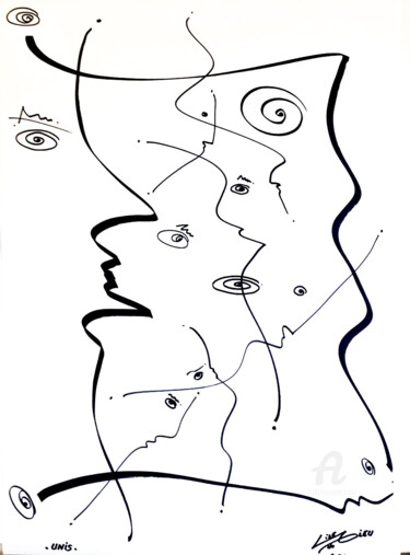 Dibujo titulada "Unis" por Lise Dedieu, Obra de arte original, Rotulador