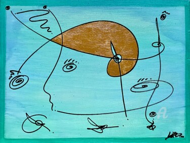 Painting titled "Perception" by Lise Dedieu, Original Artwork, Acrylic Mounted on Wood Panel