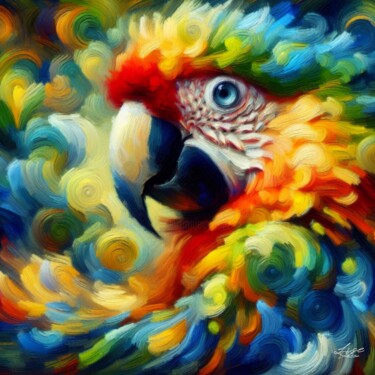 Arte digital titulada "L'Esprit du Perroqu…" por Lise Dove, Obra de arte original, Pintura Digital