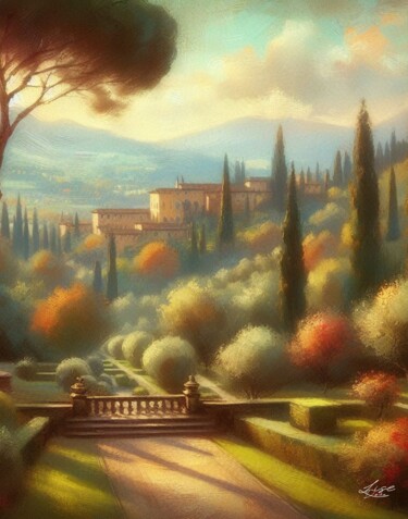 Digital Arts titled "Lumière Toscane - L…" by Lise Dove, Original Artwork, Digital Painting