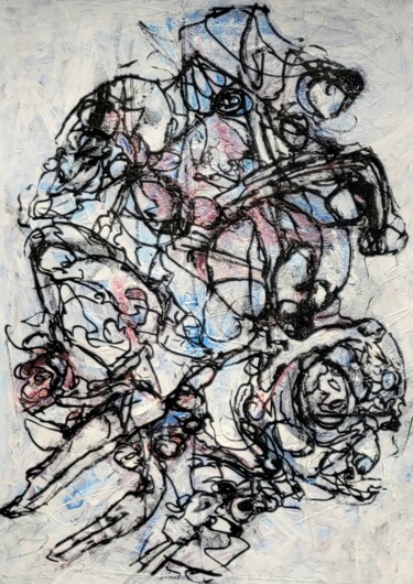 Dibujo titulada "Le vent du Nord m'e…" por Lise Poitras, Obra de arte original, Acrílico Montado en Bastidor de camilla de m…