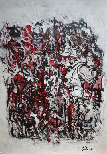 Malerei mit dem Titel "Amsterdam rouge" von Lise Poitras, Original-Kunstwerk, Acryl