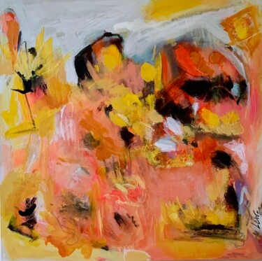 Painting titled "Adorée" by Lise Wuebben, Original Artwork, Acrylic Mounted on Wood Stretcher frame