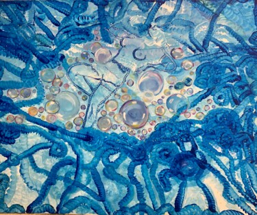 Pintura intitulada "Ma bulle cosmique" por Lisete Anselmo, Obras de arte originais, Acrílico
