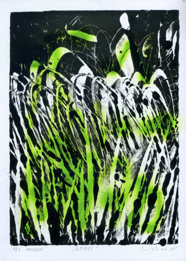 Grass (Monotype) (002) Printmaking titled "Grass (Monotype) (0…" by Vitaliy Lishko, Original Art, Monotype