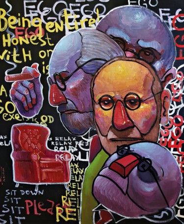 Картина под названием ""Freud, Ego, SuperE…" - Eld Roland Art Collaboration, Подлинное произведение искусства, Масло Установ…