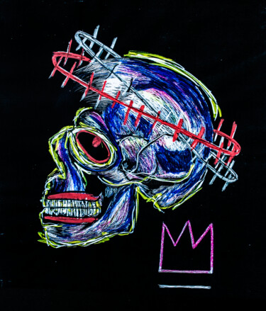 제목이 "crâne déclinaison 2"인 그림 Lison Zurawicz로, 원작, 연필