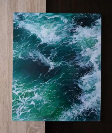 Картина под названием "Волны" - Екатерина Литвиненко, Подлинное произведение искусства, Масло