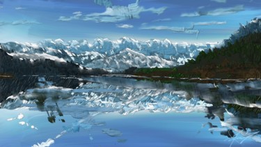 Pintura titulada "a lake" por Skywalker, Obra de arte original