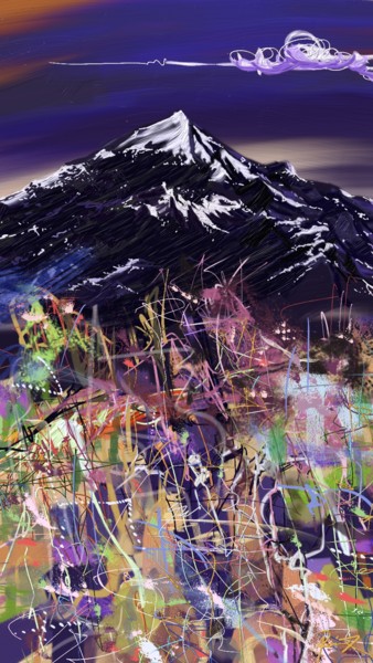 Malerei mit dem Titel "mountain & me" von Skywalker, Original-Kunstwerk, Tinte