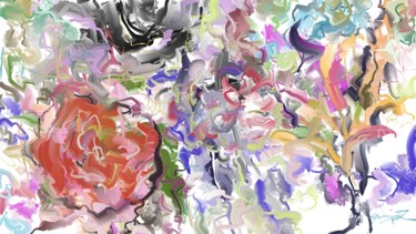 Ζωγραφική με τίτλο "soul and flowers" από Skywalker, Αυθεντικά έργα τέχνης, Μελάνι