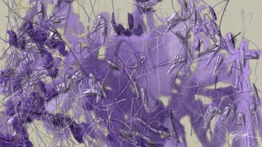 Peinture intitulée "purple hawk" par Skywalker, Œuvre d'art originale, Encre