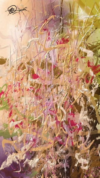 Peinture intitulée "far-flowers" par Skywalker, Œuvre d'art originale, Encre