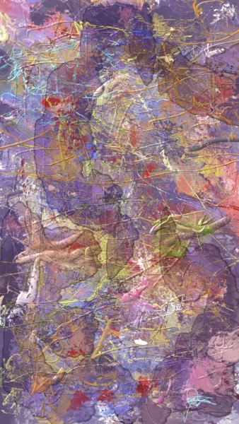 Ζωγραφική με τίτλο "purple-turn" από Skywalker, Αυθεντικά έργα τέχνης, Μελάνι