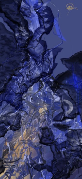 Peinture intitulée "blue-baby" par Skywalker, Œuvre d'art originale, Encre