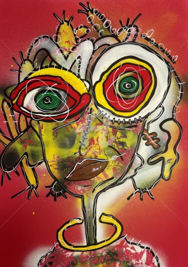 Картина под названием "Сhief" - Liu Lis, Подлинное произведение искусства, Рисунок распылителем краски