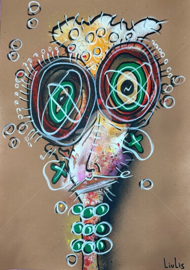 Картина под названием "In search of myself" - Liu Lis, Подлинное произведение искусства, Рисунок распылителем краски