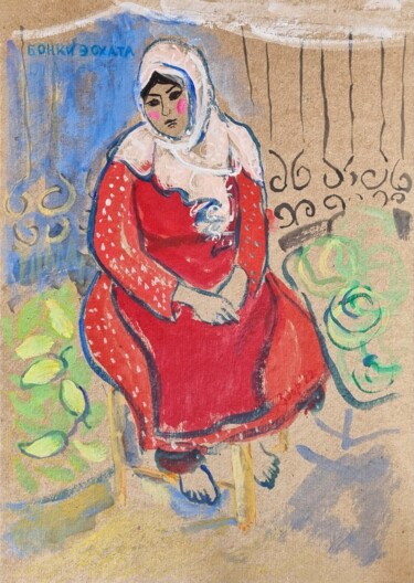 Malerei mit dem Titel "Vegetables seller (…" von Liuba Zdor, Original-Kunstwerk, Acryl