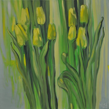 Pintura intitulada "Tulips" por Liubomyr Khudiak, Obras de arte originais, Óleo