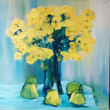 Painting titled "Yellow light" by Liubomyr Khudiak, Original Artwork, Oil