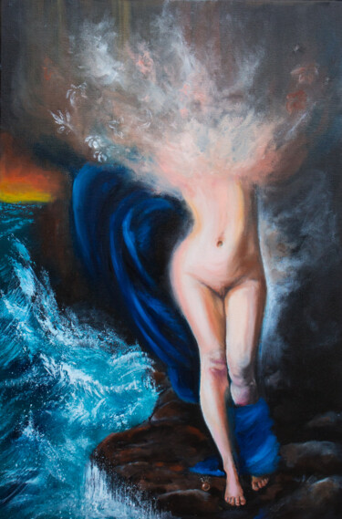 Painting titled "The disappearance o…" by Lala Belyaevskaya (Lalabel), Original Artwork, Oil Mounted on Wood Stretcher frame