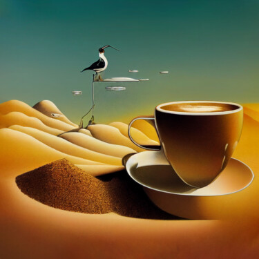 Arts numériques intitulée "Cappuccino cup of c…" par Lala Belyaevskaya (Lalabel), Œuvre d'art originale, Image générée par l…