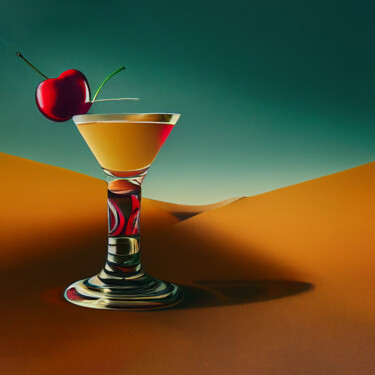Arte digital titulada "Cocktail in desert" por Lala Belyaevskaya (Lalabel), Obra de arte original, Imagen generada por IA