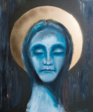 Peinture intitulée "Blue head" par Lala Belyaevskaya (Lalabel), Œuvre d'art originale, Huile