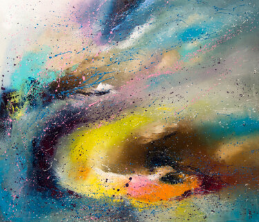 Картина под названием "FLYING" - Liubov Kuptsova, Подлинное произведение искусства, Масло Установлен на Деревянная рама для…