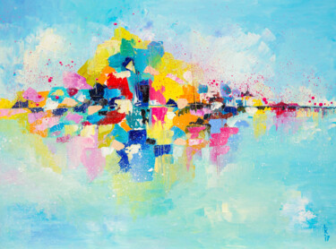 Peinture intitulée "Island of happiness" par Liubov Kuptsova, Œuvre d'art originale, Huile