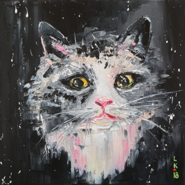 Malerei mit dem Titel "Cat" von Liubov Kuptsova, Original-Kunstwerk, Öl