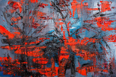 Peinture intitulée "Red forest" par Liubov Kuptsova, Œuvre d'art originale, Huile