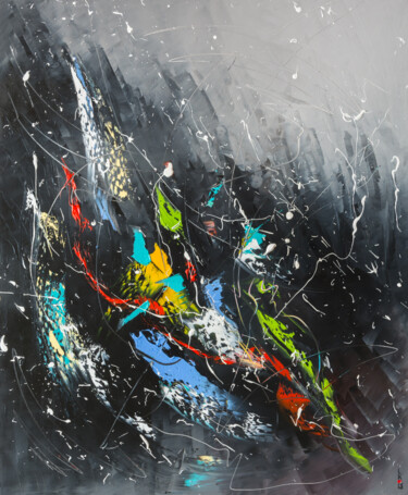 Картина под названием "Falling stars" - Liubov Kuptsova, Подлинное произведение искусства, Масло