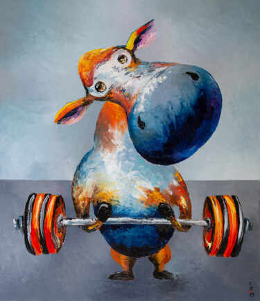 Картина под названием "I am an athlete!" - Liubov Kuptsova, Подлинное произведение искусства, Масло