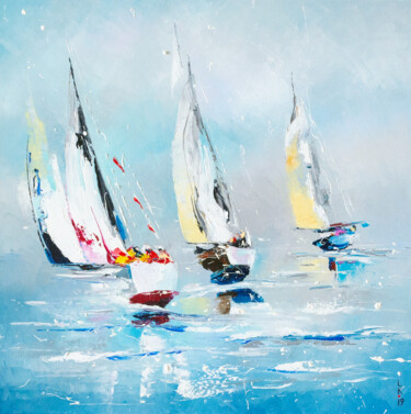 Pintura titulada "Sailing" por Liubov Kuptsova, Obra de arte original, Oleo