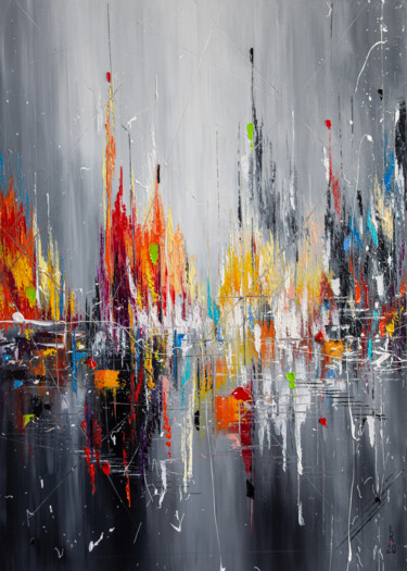 Peinture intitulée "After rain 3" par Liubov Kuptsova, Œuvre d'art originale, Huile Monté sur Châssis en bois