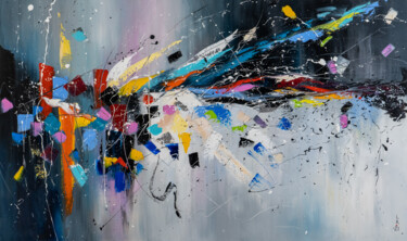 Картина под названием "Burst of energy" - Liubov Kuptsova, Подлинное произведение искусства, Масло Установлен на Деревянная…