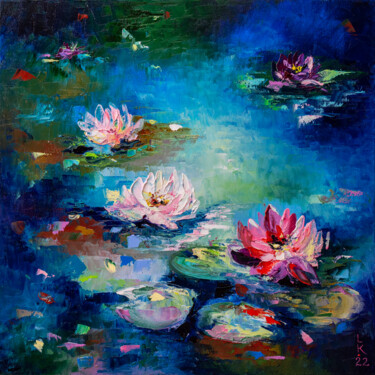 Pittura intitolato "Piece of Magic Pond" da Liubov Kuptsova, Opera d'arte originale, Olio Montato su Telaio per barella in l…