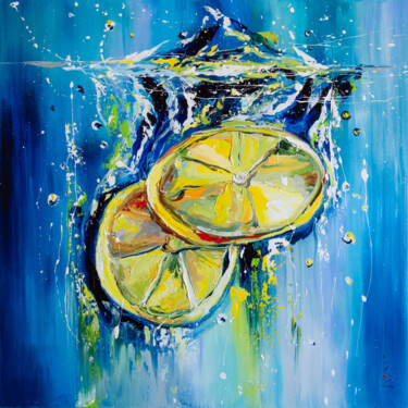 Painting titled "Lemonade" by Liubov Kuptsova, Original Artwork, Oil
