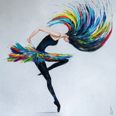 Malerei mit dem Titel "Let's dance" von Liubov Kuptsova, Original-Kunstwerk, Öl Auf Keilrahmen aus Holz montiert
