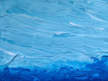 Painting titled "Sky and waves" by Liubov Suprunova, Original Artwork, Acrylic Mounted on Wood Stretcher frame