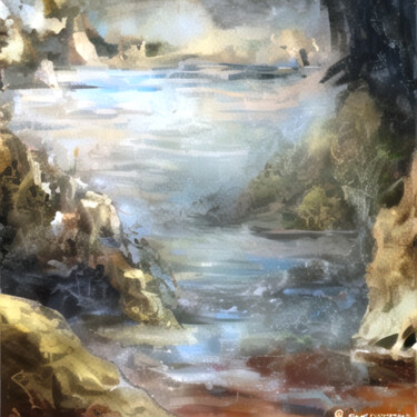 Digital Arts titled "Ocean 4" by Liubov Suprunova, Original Artwork, AI generated image