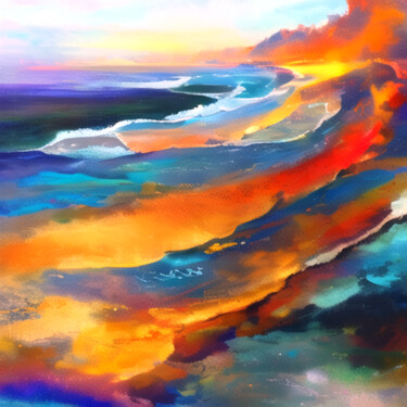 Digital Arts titled "Ocean 6" by Liubov Suprunova, Original Artwork, AI generated image