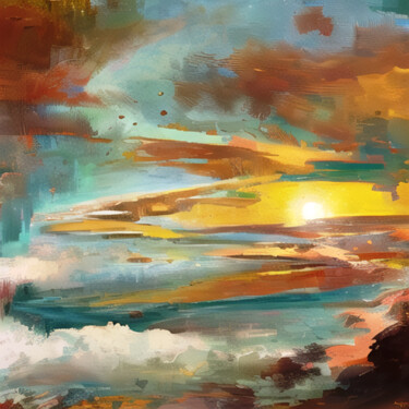 Digital Arts titled "Ocean 9" by Liubov Suprunova, Original Artwork, AI generated image