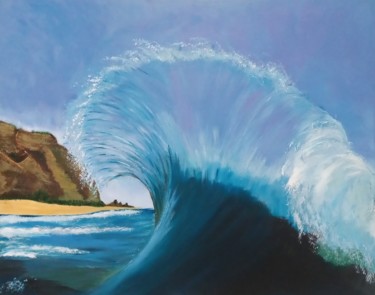Pintura intitulada "Power of wave" por Liudmila Malliaras, Obras de arte originais, Acrílico