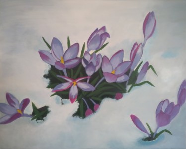 Картина под названием "Spring came" - Людмила Маллярас, Подлинное произведение искусства, Акрил